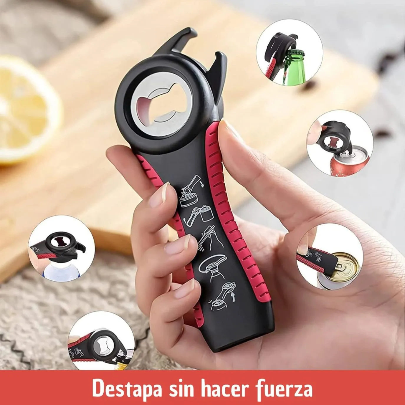 Destapador Multifuncional ↑Abre fácil